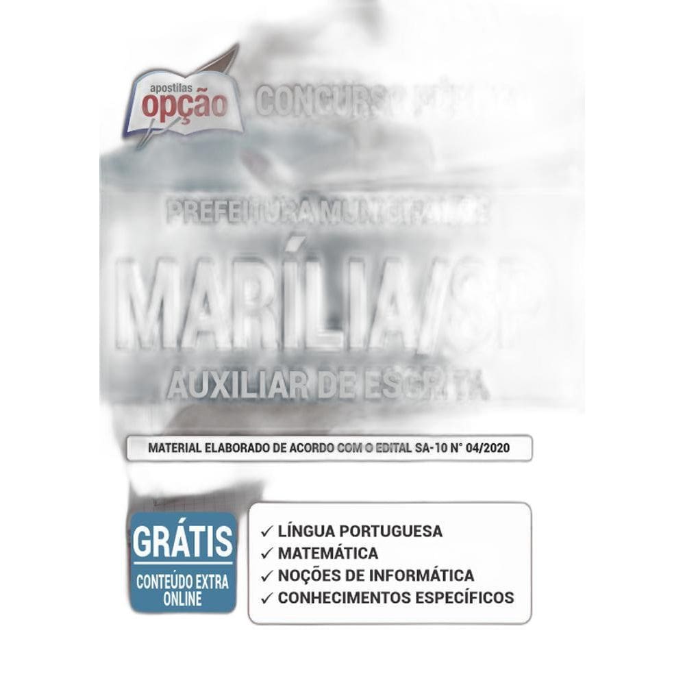 Apostila Concurso Marília Sp - Auxiliar De Escrita