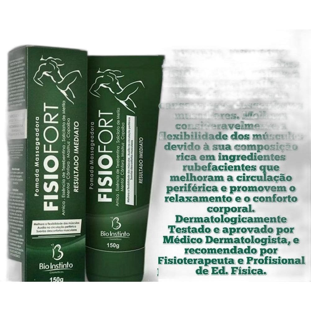 Kit Com 12 Pomada Fisiofort Massageadora Bio Instinto 150G