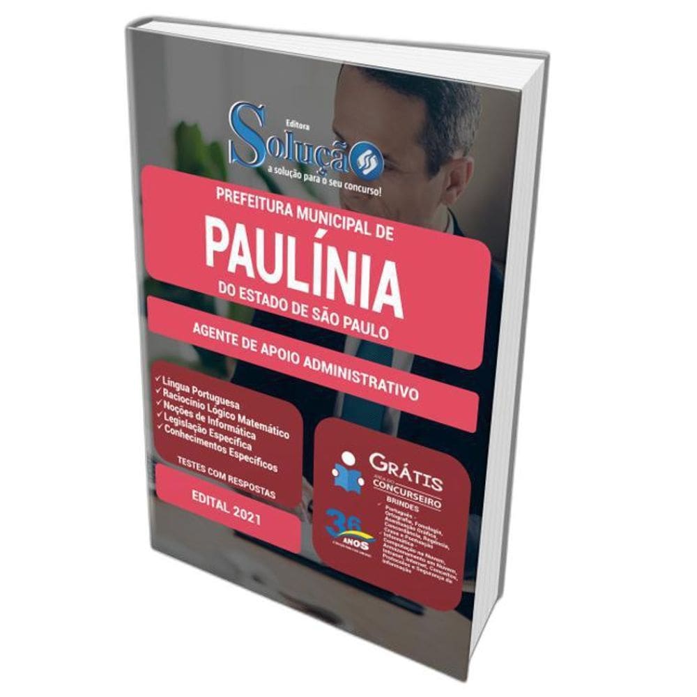 Apostila Concurso Paulínia Sp - Agente Apoio Administrativo