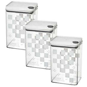 3 Potes Hermético 900ml Armazenar Grãos Conserva Alimentos