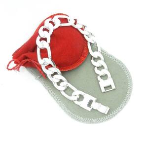 Pulseira Masculina 20cm 12mm Folheada Prata PL181