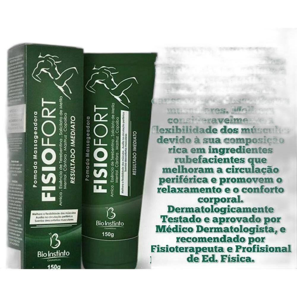 Kit Com 10 Pomada Fisiofort Massageadora Bio Instinto 150G