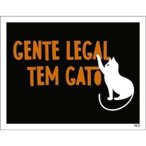 Kit 3 Placas Decorativa - Gente Legal Tem Gato