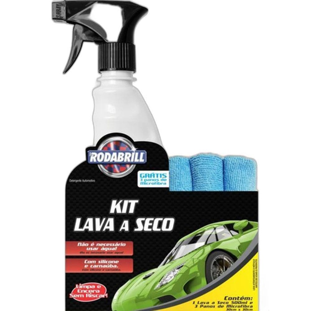 Lava A Seco Rodabrill + 3 Panos De Microfibra