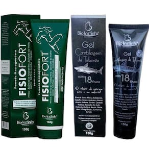 Kit Pomada Massageadora Fisio Fort Gel Cartilagem De Tubarão