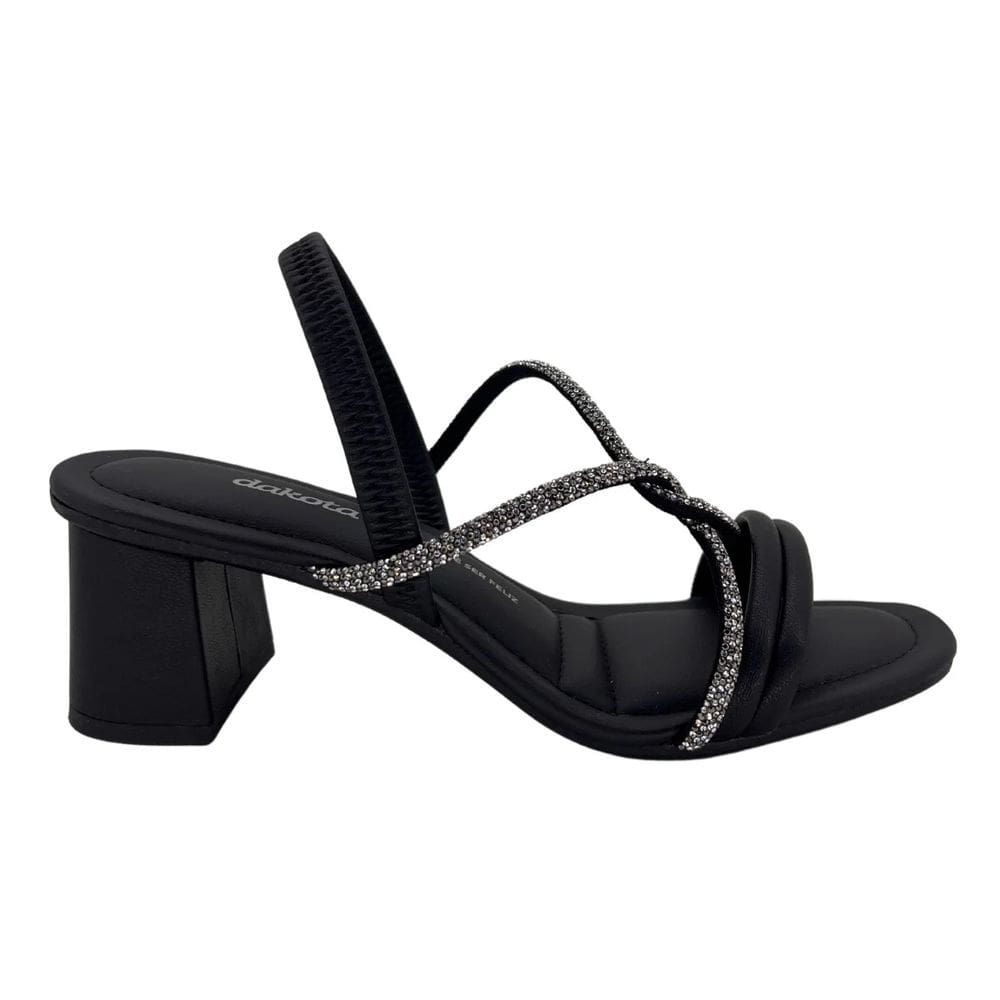Sandália Dakota Salto Bloco Strass Feminino