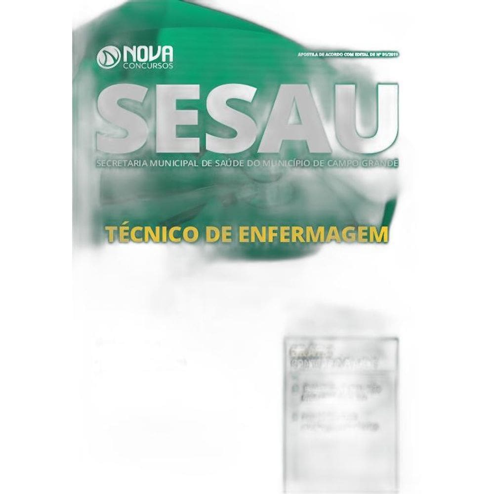 Apostila Sesau-Ms 2019 - Técnico De Enfermagem