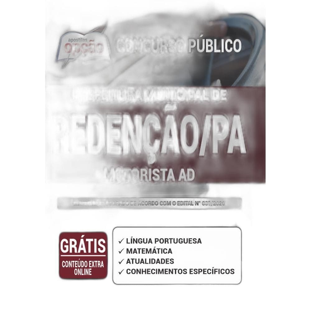 Apostila Concurso Redenção Pa - Motorista Ad