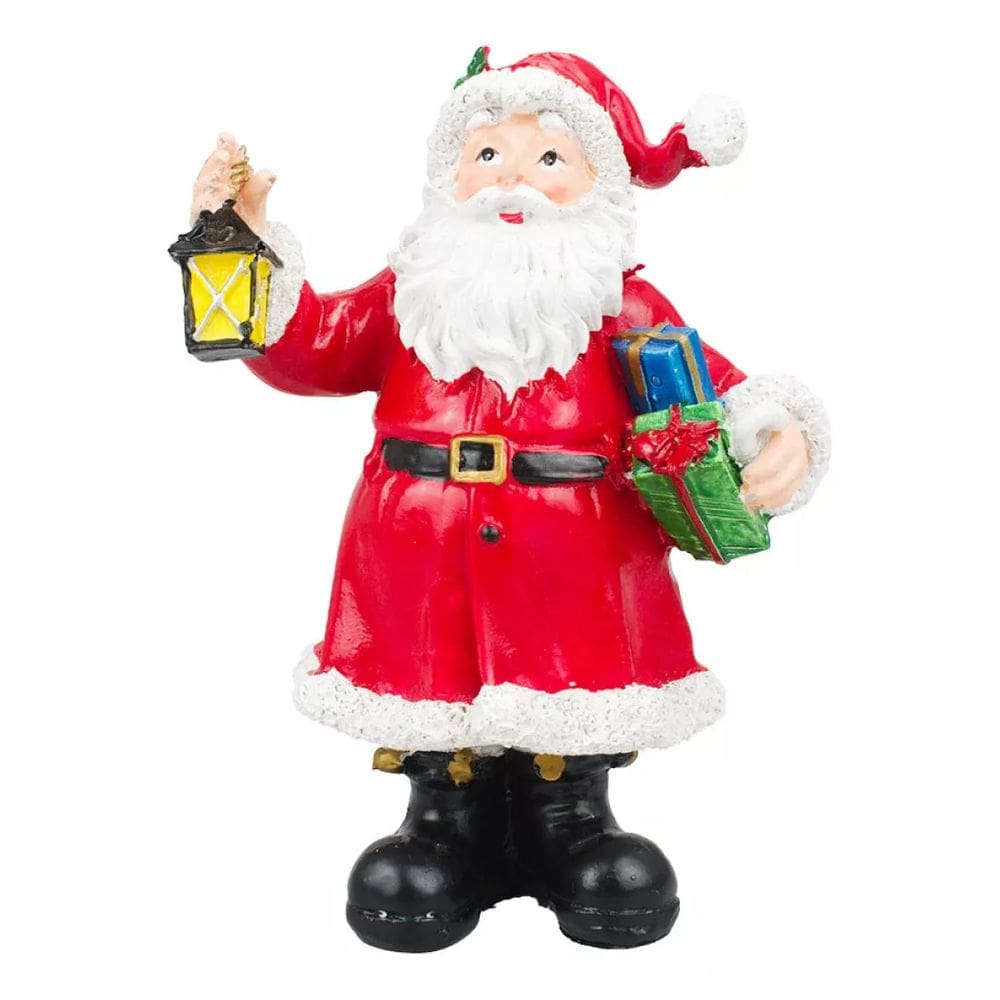 Papai Noel Segurando Lamparina E Presentes Enfeite Natalino