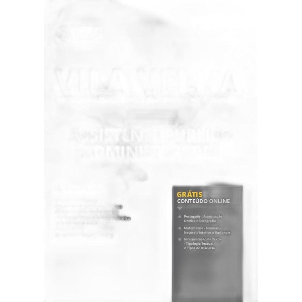 Apostila Vila Velha Es - Assistente Público Administrativo