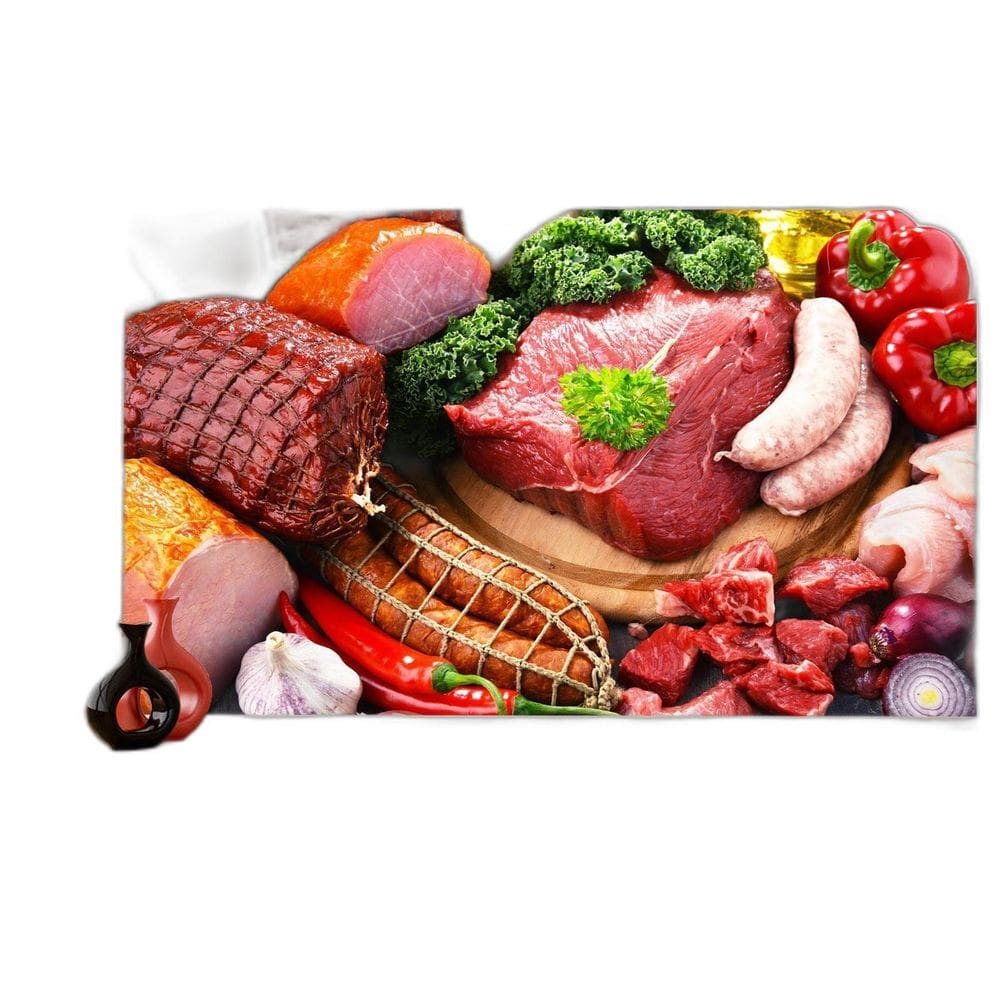 Papel De Parede 3D Alimentos Carnes Embutidos 3,5M Al480