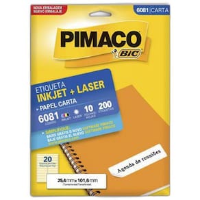 Etiqueta Laser Tac Ref. 6081 Pimaco 200 Unid. 25.4x101.6mm