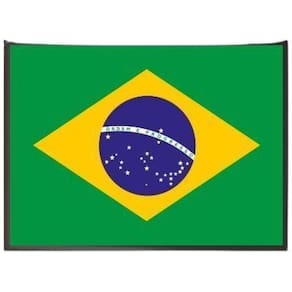 Quadro Decorativo Bandeira Brasil Moldura Preta 24X18Cm