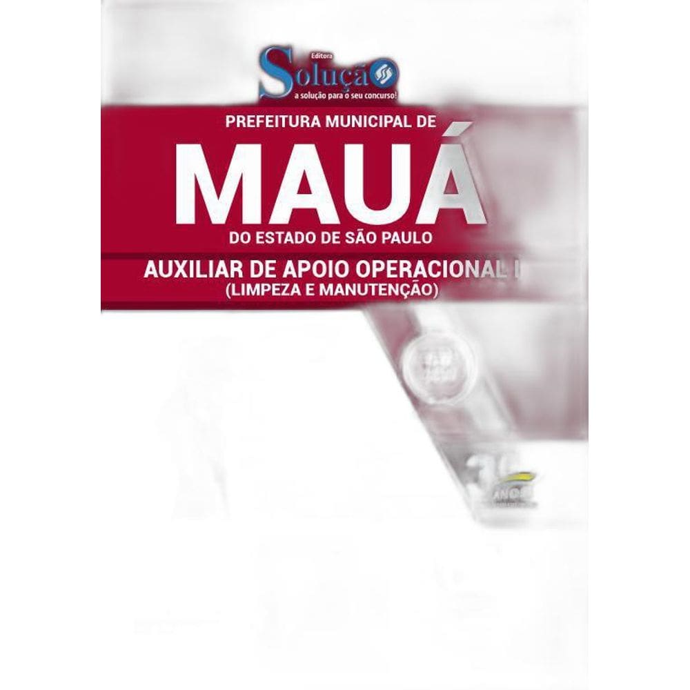 Apostila Mauá SP Apoio Operacional 1 Limpeza e Manutenção