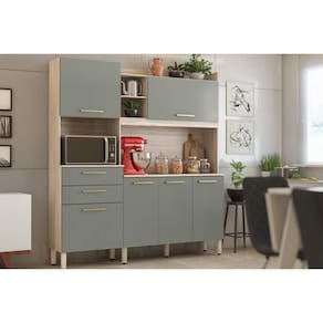 Cozinha Compacta Select c/ 6 Portas e 2 Gavetas Avena/Menta - Demóbile