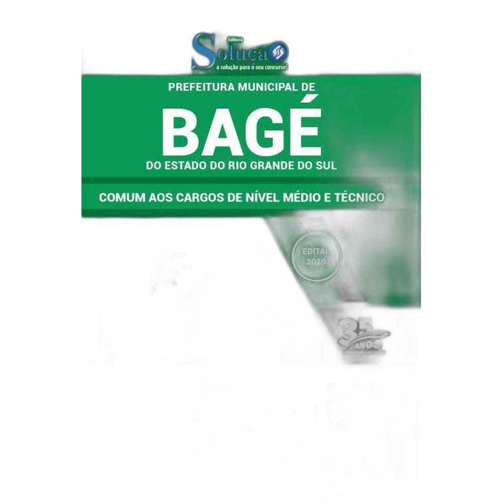 Apostila Prefeitura Bagé Rs - Comum Nível Médio E Técnico