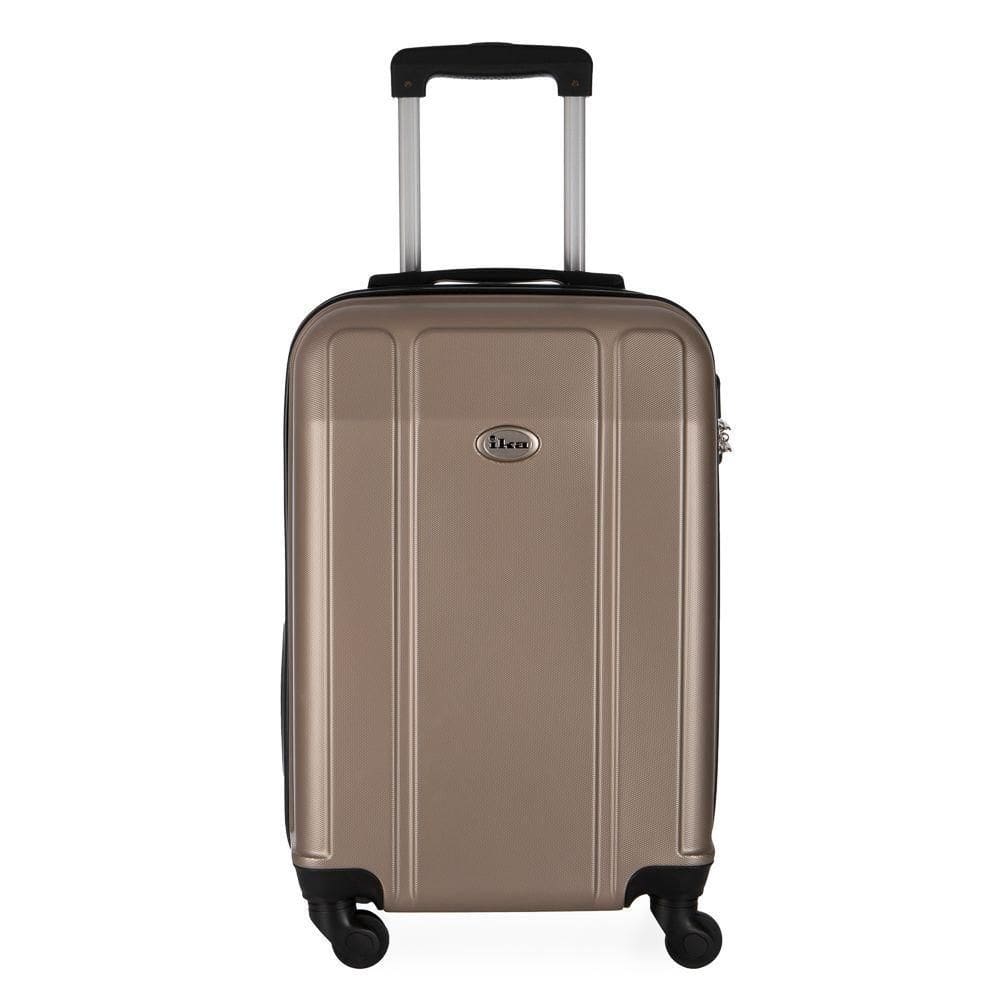 Mala De Viagem Media Abs Ika Continental Cadeado Embutido Rodas Giro 360 Champagne M