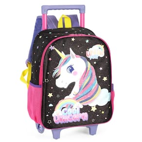 Mochila Carrinho Unicornio Up4you Com Alças Costa Violeta