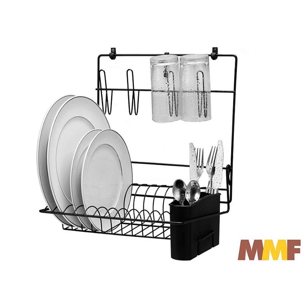 Cook Home Seca Pratos, Copos E Talheres Black