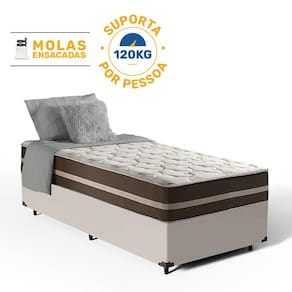 Cama Box com Colchão de Molas Ensacadas Classic Solteiro 78cm