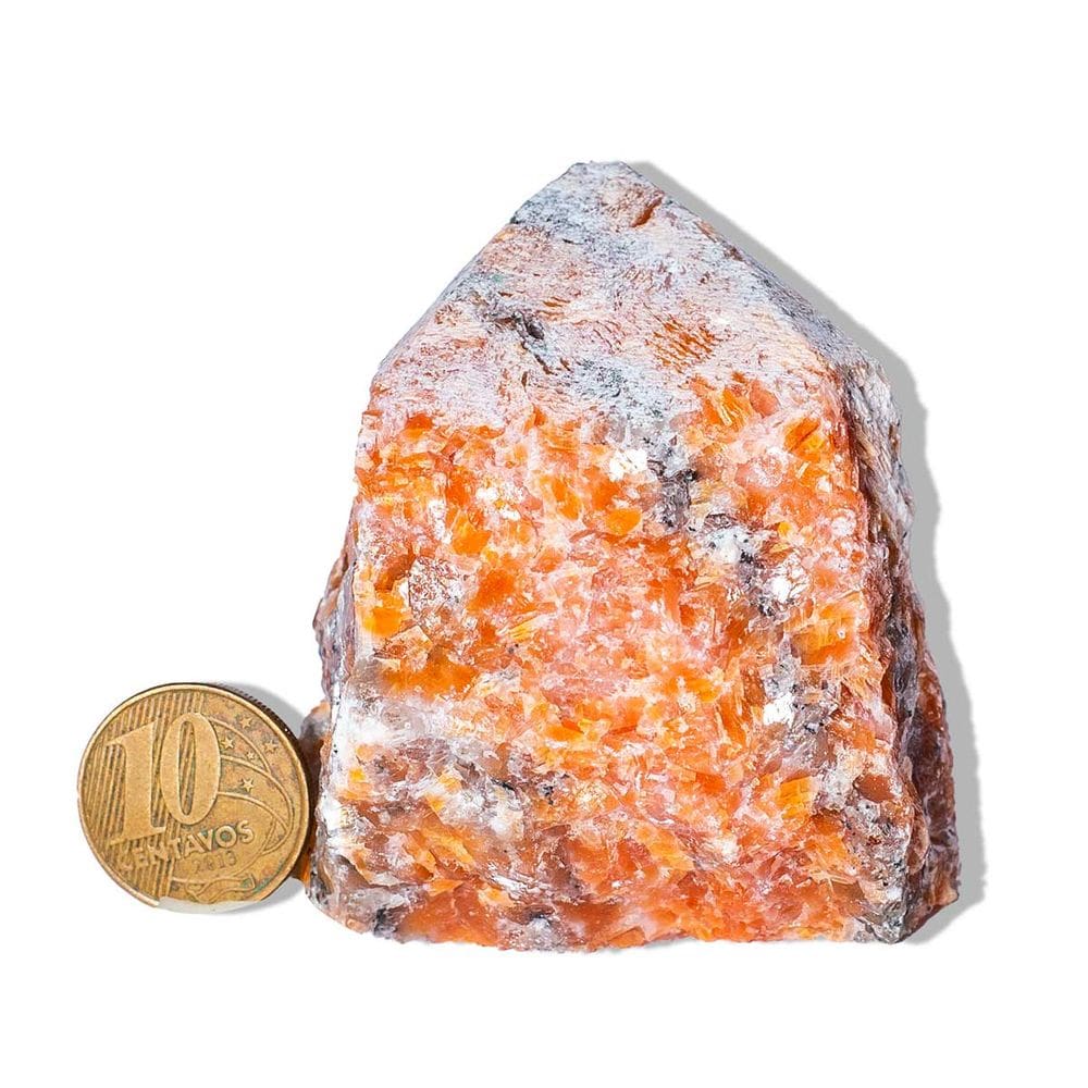 01 Calcita Laranja Pedra Pé e Bico Serrado 200 a 300g TipoB