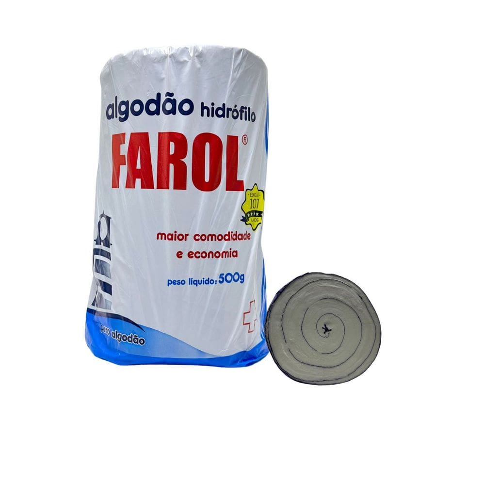 Algodão Hidrófilo Farol 500g Branco 100% Algodão