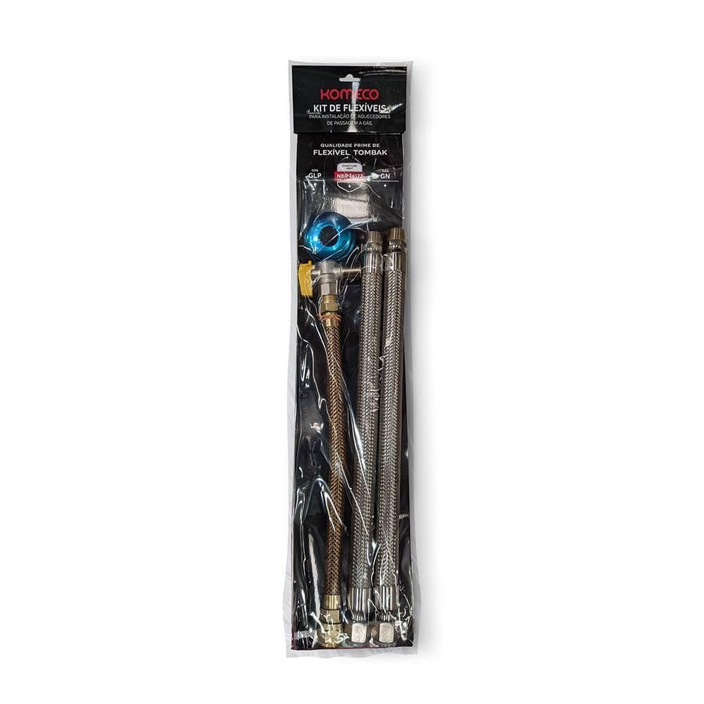 Kit De Flexíveis Para Aquecedor De Passagem A Gás M1/2 X F1/2 40cm