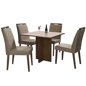 Conjunto Mesa de Jantar Los Angeles com 4 Cadeiras Califórnia 120x80cm Cor Ypê com Tampo Branco