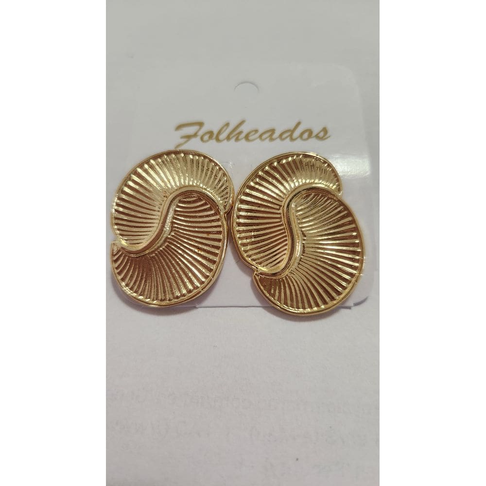 Brinco Dourado em Caracol Frisado folheado em ouro 18K