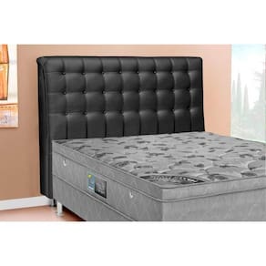 Cabeceira Cama Box Estofada Casal Dama Plus Courano Preto - Simbal