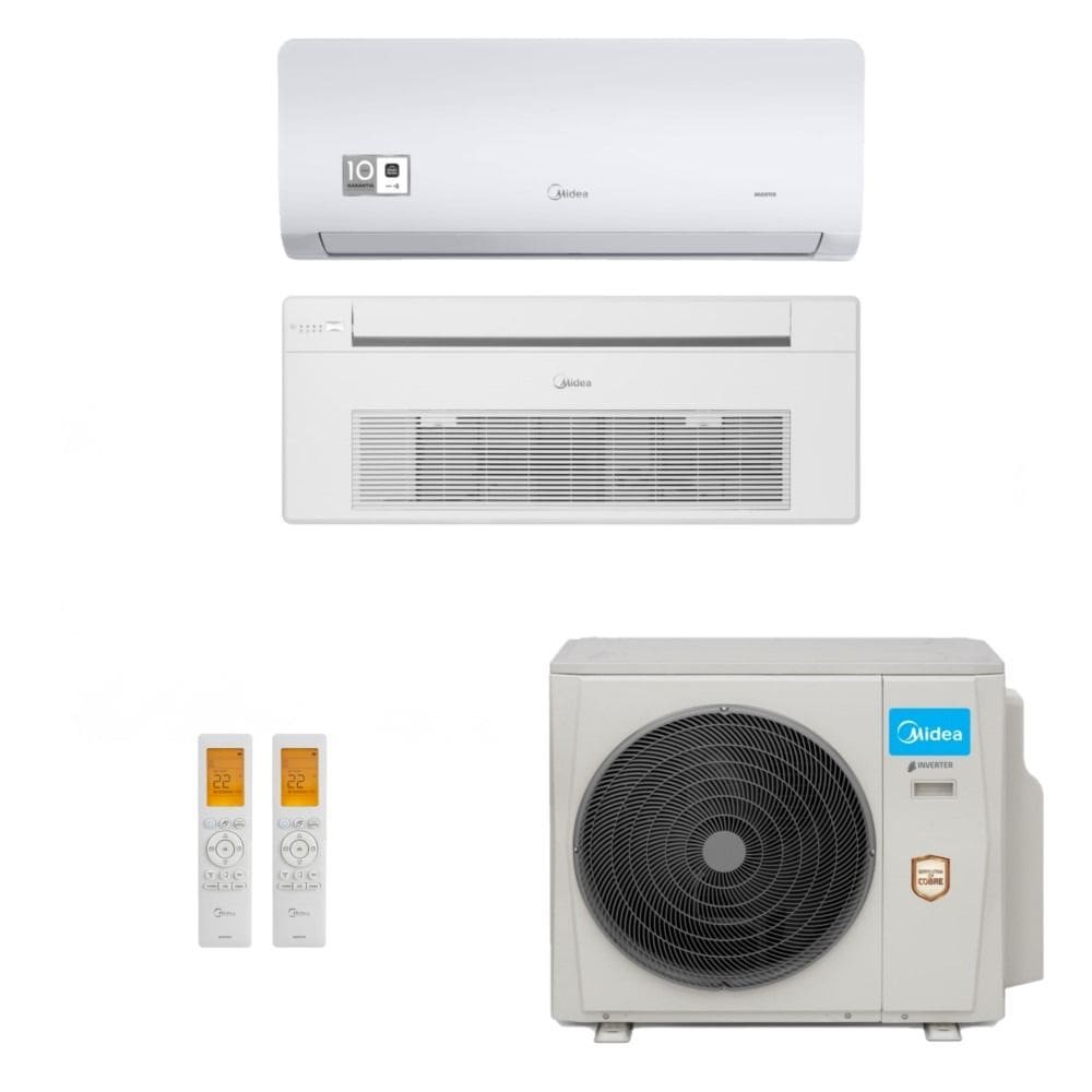 Ar Condicionado Multisplit Bi 27000 Btu(9000+18000) Quente/frio - Inverter - Springer Midea - 220v - 40kvaqb18m5 42agmsb09m5 / 38mbbc18m5
