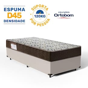 Cama Box com Colchão de Espuma D45 Ortobom Iso 150 Solteiro 78cm