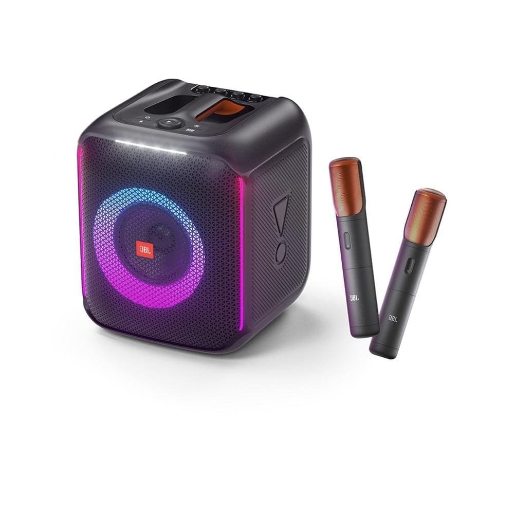 Caixa Acústica JBL Partybox Encore, com 2 microfones sem fio, 100W RMS, Bluetooth, Bateria Recarregável, JBLPBENCORE2MICBR