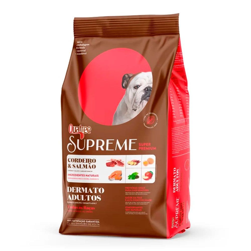 Ração Quatree Supreme Dermato Cães Adultos Cordeiro e Salmão ? 15kg