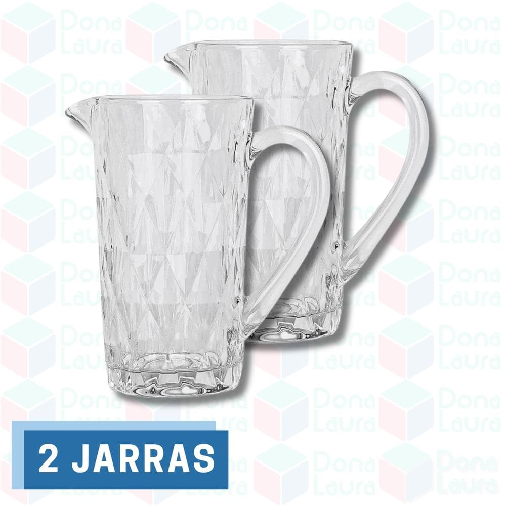 Kit 2 Jarras de Vidro Resistente 1 Litro Elegante Mesa Posta