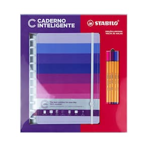 Caderno Inteligente Grande Stabilo Shades Of Pink Arco Ìris Cor de Rosa Combo 5 Canetas Point 88 Extra Fina