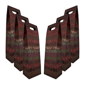 Kit 6 Sacolas Garrafa Vinho Champagne Reforçada Kraft 220g/m Bordô