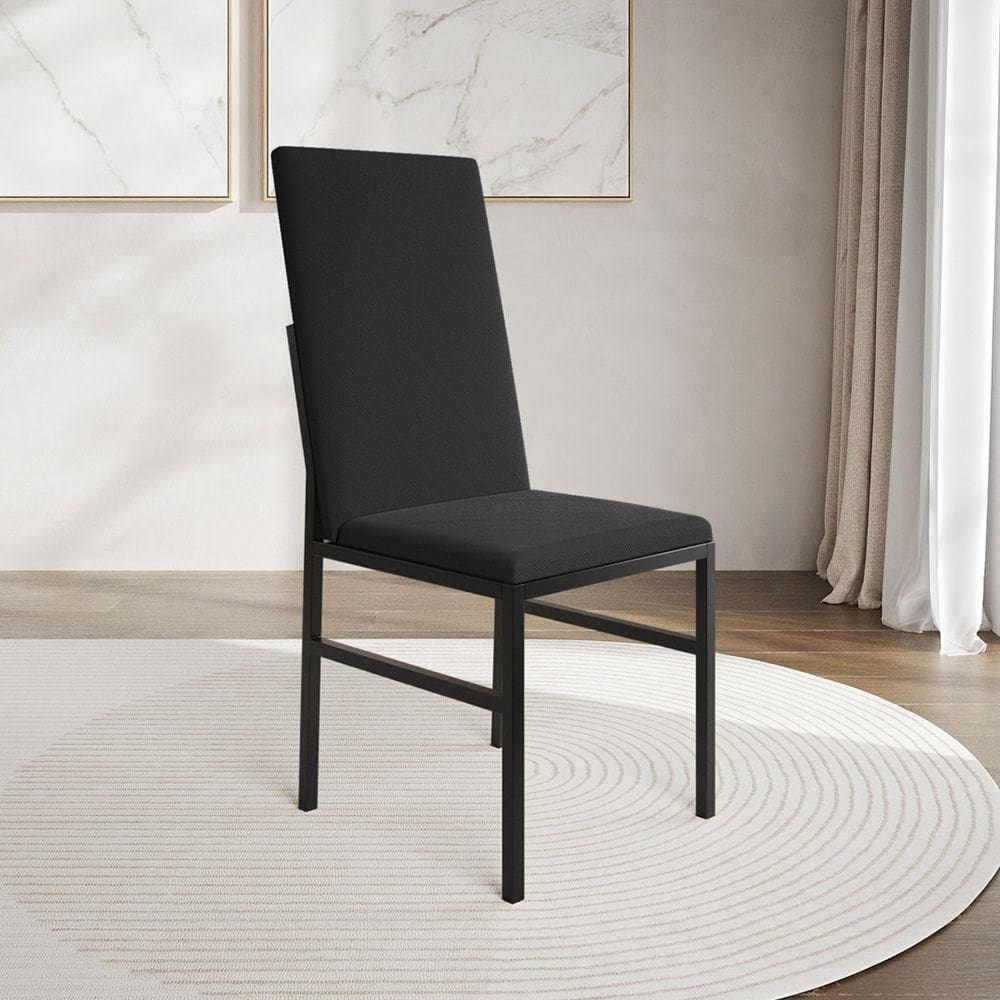 Cadeira De Jantar Estofada Mônaco Premium Preto