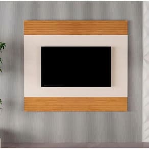 Painel Madrid Para Tv Até 65\\\" Detalhe Ripado Naturalle/off White - Mavaular