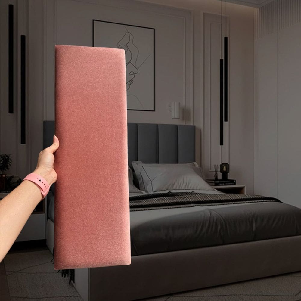 Kit 7 Módulos Estofados Cabeceira Cama Casal 20x60cm Rose