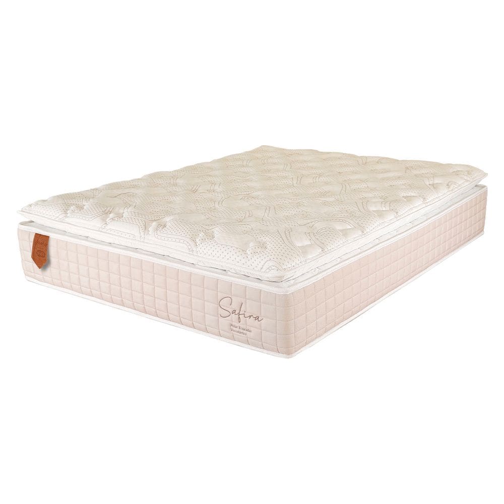 Colchão Casal 138X188X30 Safira Prorelax Molas Ensacadas Pillow Top Viscoelástico - Areia