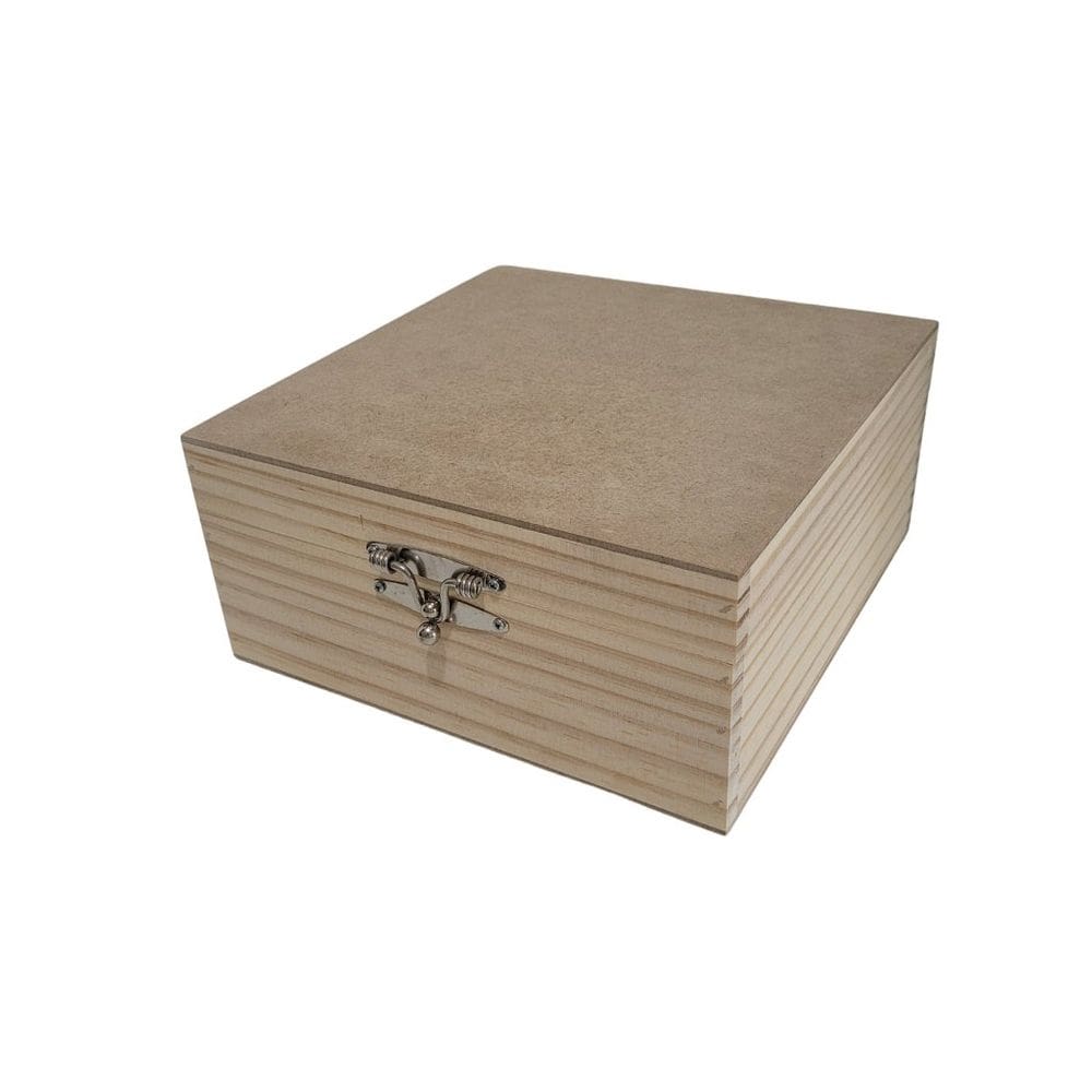 Caixa em Pinus e MDF 21x21x10cm - Jeito Próprio Artesanato
