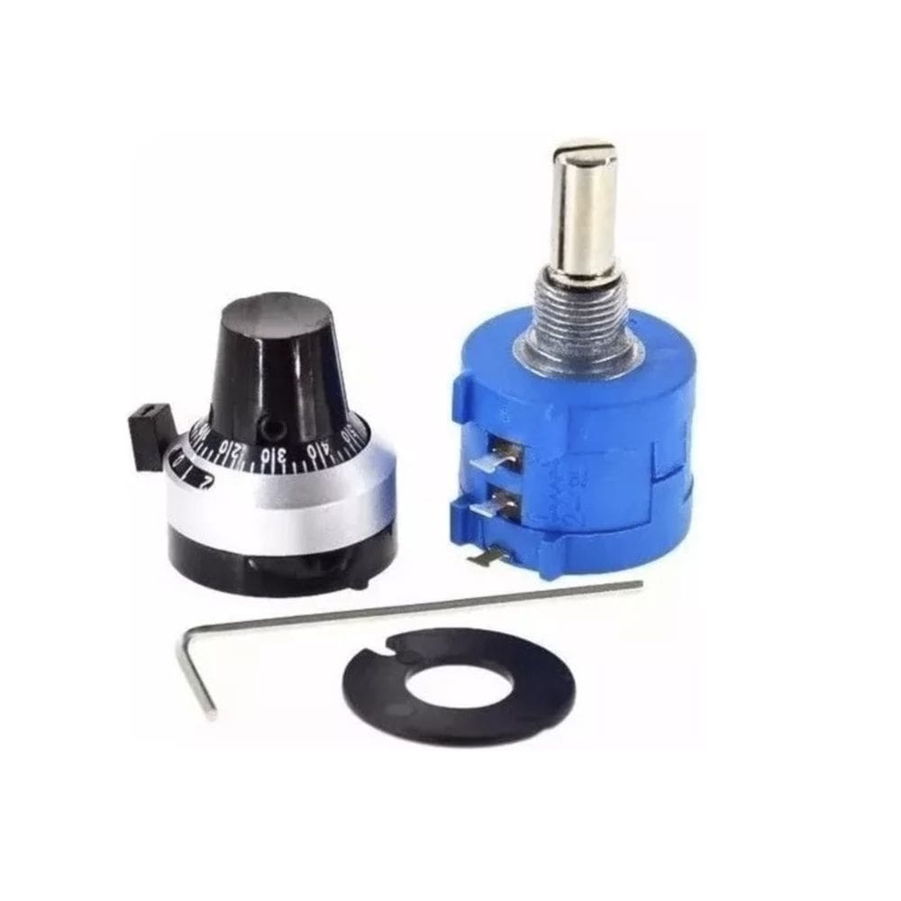 KIT POTENCIOMETRO MULTI VOLTAS - 10K Ohms + KNOB DIAL
