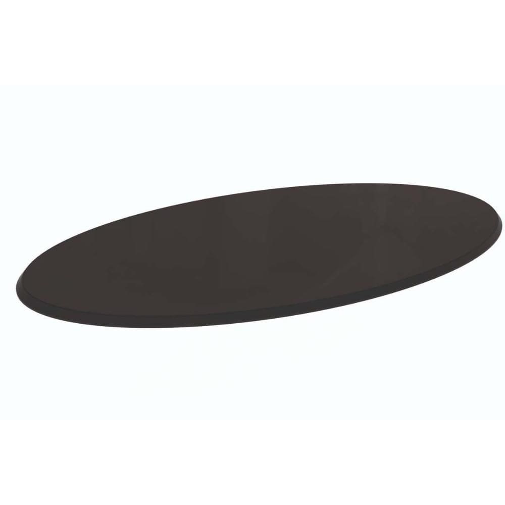 Tampo Mesa Sala de Jantar Madeirado c/Vidro TA61 Redondo 105X180cm Preto Fosco c/ Vidro Preto - Kappesberg