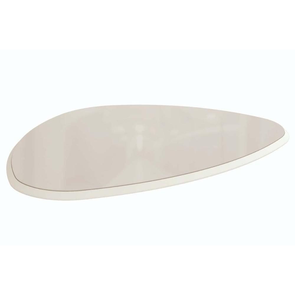 Tampo Mesa Sala de Jantar Madeirado c/Vidro TA62 Orgânico 105x135cm Off White c/ Vidro Off White - Kappesberg