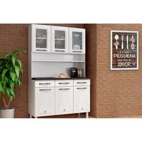 Kit de Cozinha Compacta Star New Aço c/ 6 Portas e 3 Gavetas 120cm Branco - Telasul