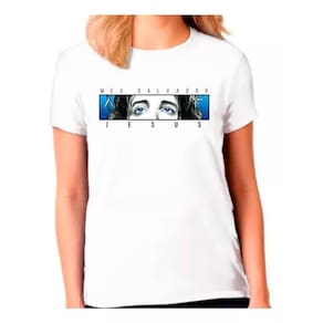 Camiseta Feminina Branca - Gospel Católica Jesus 08