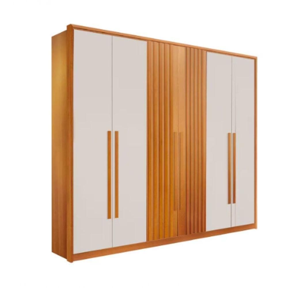 Guarda Roupa 6 Portas Mdf Anápolis Ripado - Móveis Valverde
