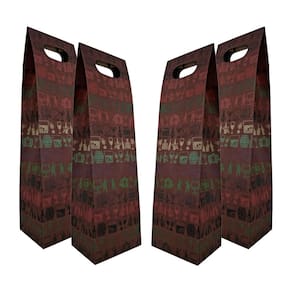 Kit 4 Sacolas Garrafa Vinho Champagne Reforçada Kraft 220g/m Bordô