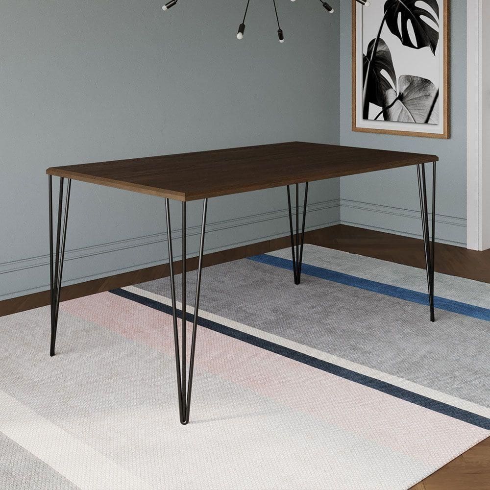 Mesa Elen Tampo Retangular 150x90cm De Madeira Amêndoa Marrom